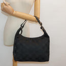 Salvatore Ferragamo Gancini Shoulder Bag Nylon Black Silver Auth bs18811-23