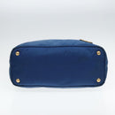 PRADA Tote Bag Nylon Blue Gold Auth bs18821-5