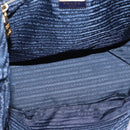 PRADA Tote Bag Nylon Blue Gold Auth bs18821-11
