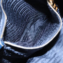 PRADA Tote Bag Nylon Blue Gold Auth bs18821-22