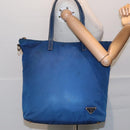 PRADA Tote Bag Nylon Blue Gold Auth bs18821-23