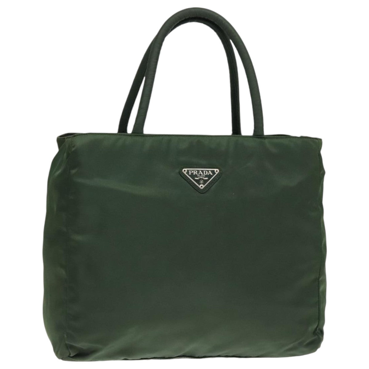 PRADA Tote Bag Nylon Green Silver Auth bs18824