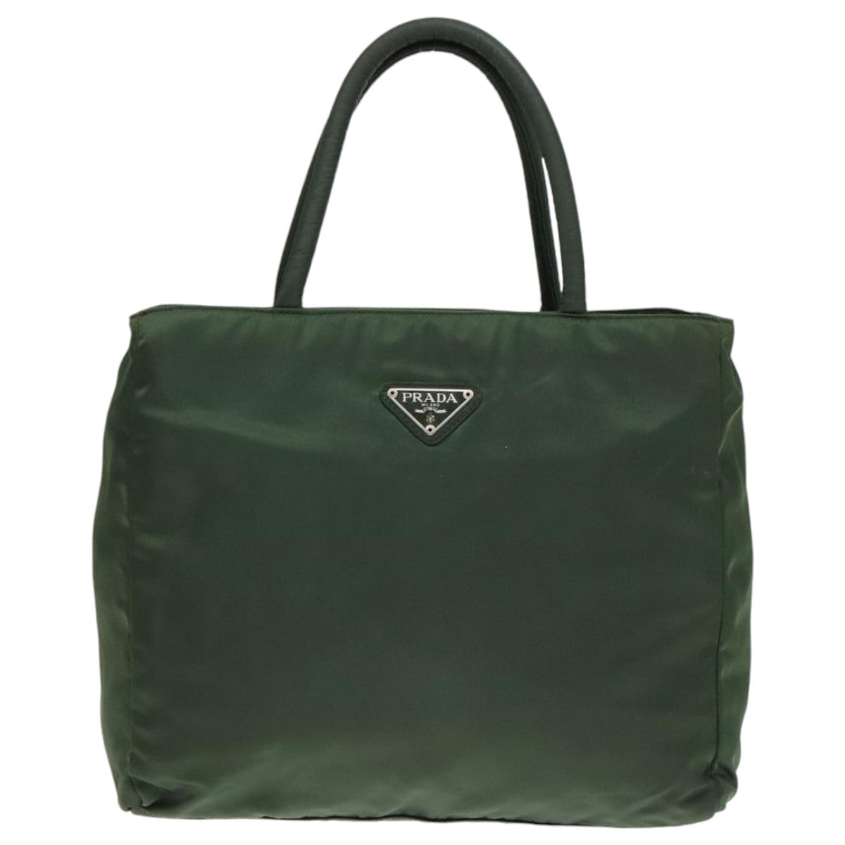 PRADA Tote Bag Nylon Green Silver Auth bs18824