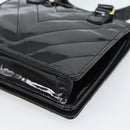 CHANEL V Stitch Waist bag Patent leather Black Gold CC Auth bs18829-17
