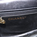 CHANEL V Stitch Waist bag Patent leather Black Gold CC Auth bs18829-10