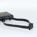 CHANEL V Stitch Waist bag Patent leather Black Gold CC Auth bs18829-7