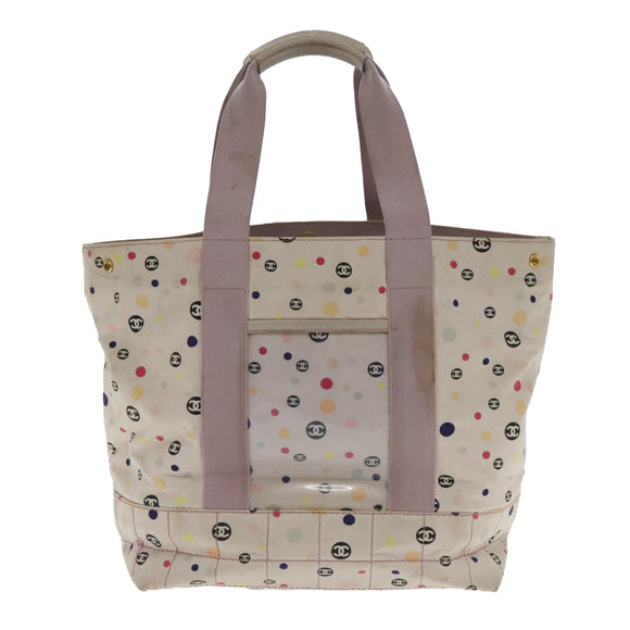 CHANEL Tote Bag Canvas Multicolor Gold CC Auth bs18833