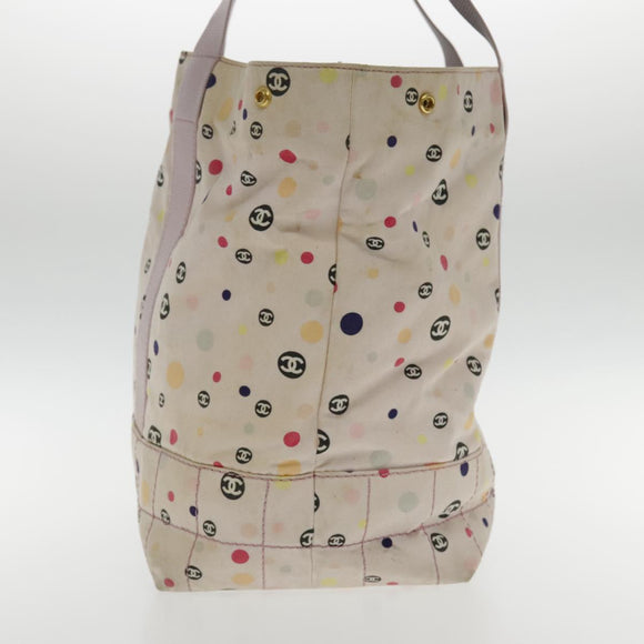 CHANEL Tote Bag Canvas Multicolor Gold CC Auth bs18833