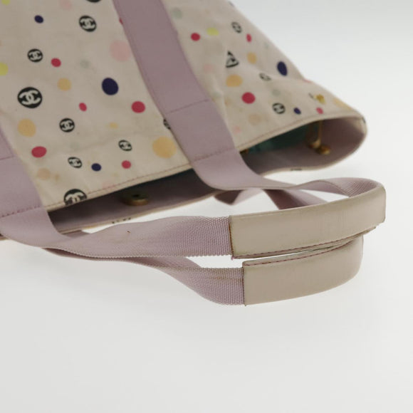 CHANEL Tote Bag Canvas Multicolor Gold CC Auth bs18833