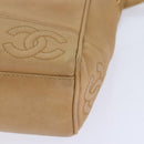 CHANEL Chain Shoulder Bag Caviar Skin Beige Gold CC Auth bs18835-9