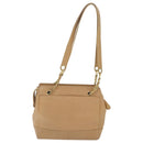 CHANEL Chain Shoulder Bag Caviar Skin Beige Gold CC Auth bs18835-2