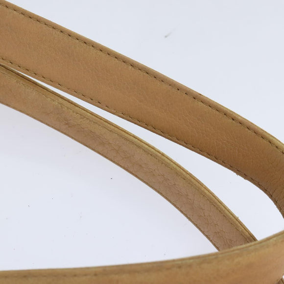 CHANEL Chain Shoulder Bag Caviar Skin Beige Gold CC Auth bs18835