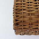 FENDI Hand Bag Wood Beige Gold Auth bs18841-15