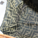 FENDI Hand Bag Wood Beige Gold Auth bs18841-19
