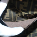 FENDI Hand Bag Wood Beige Gold Auth bs18841-20