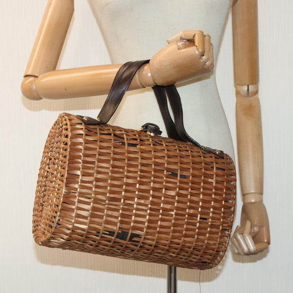 FENDI Handtas Hout Beige Goud Origineel bs18841