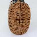 FENDI Hand Bag Wood Beige Gold Auth bs18841-4