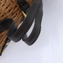 FENDI Hand Bag Wood Beige Gold Auth bs18841-7