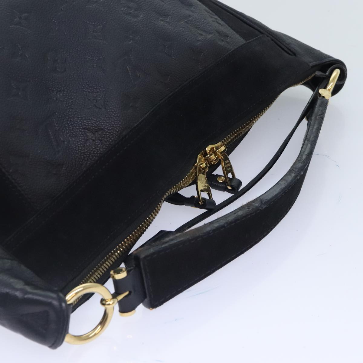 LOUIS VUITTON Monogram Empreinte Audacieuse MM Bag Black M40589 LV Auth bs18854