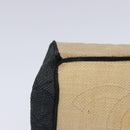 CHANEL Hand Bag straw Beige Black CC Auth bs18882-14