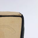 CHANEL Hand Bag straw Beige Black CC Auth bs18882-9