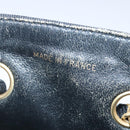 CHANEL Hand Bag straw Beige Black CC Auth bs18882-10