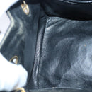 CHANEL Hand Bag straw Beige Black CC Auth bs18882-19