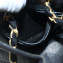 CHANEL Hand Bag straw Beige Black CC Auth bs18882-20