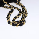 CHANEL Hand Bag straw Beige Black CC Auth bs18882-7