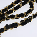 CHANEL Hand Bag straw Beige Black CC Auth bs18882-8