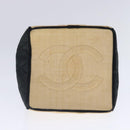 CHANEL Hand Bag straw Beige Black CC Auth bs18882-5