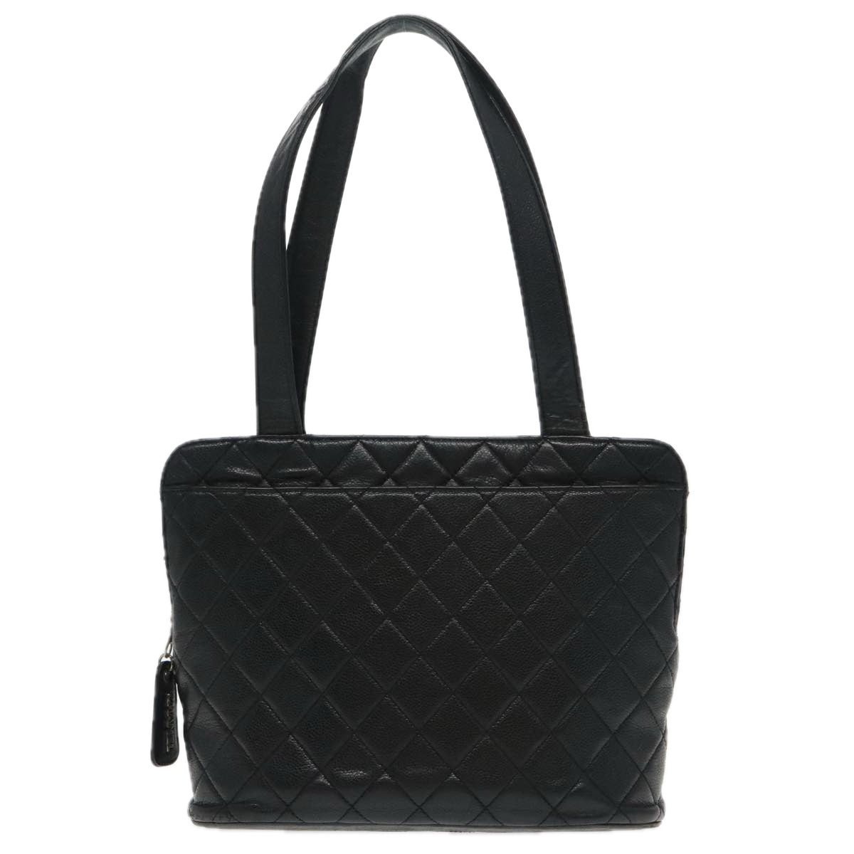 CHANEL Matelasse Tote Bag Caviar Skin Black CC Auth bs18884