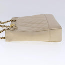 CHANEL Matelasse Chain Shoulder Bag Caviar Skin Beige CC Auth bs18887-3