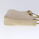 CHANEL Matelasse Chain Shoulder Bag Caviar Skin Beige CC Auth bs18887-4