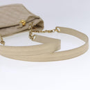 CHANEL Matelasse Chain Shoulder Bag Caviar Skin Beige CC Auth bs18887-7