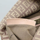 FENDI Zucchino Canvas Shoulder Bag Beige Gold Auth bs18891-12