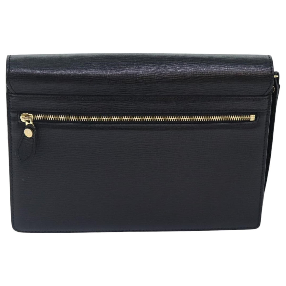 Burberrys Clutch Bag Leather Black Auth bs18898 - 0