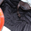 CELINE Shoulder Bag Leather White Brown Auth bs18904-19