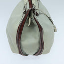 CELINE Shoulder Bag Leather White Brown Auth bs18904-4