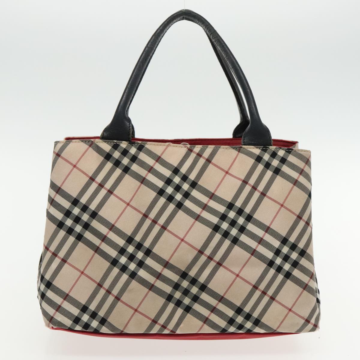 BURBERRY Nova Check Hand Bag Nylon 2Set Beige Auth bs18924