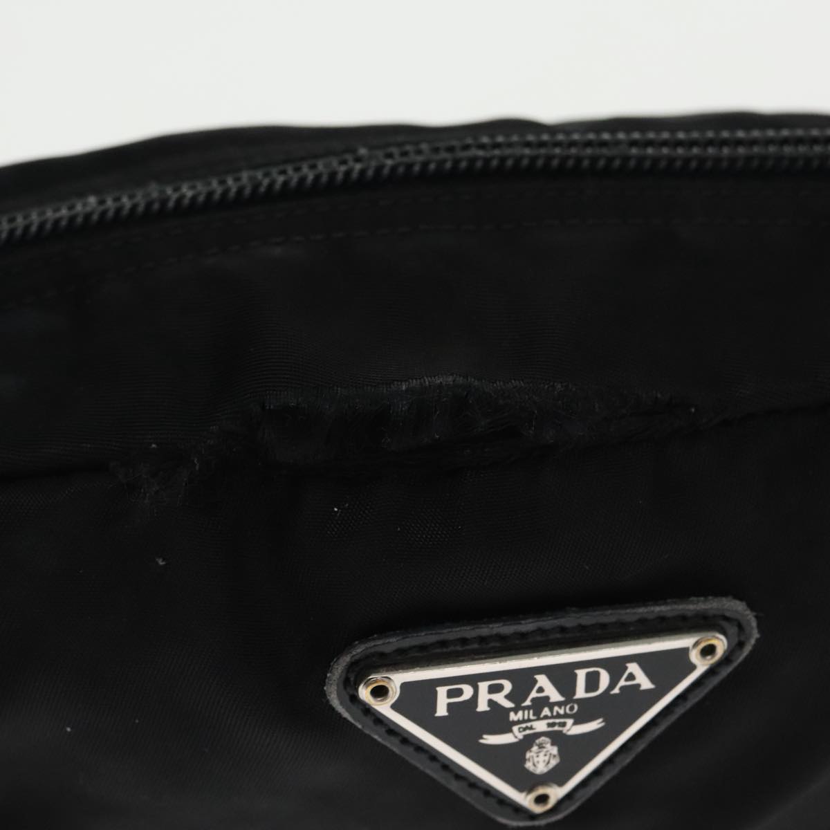 PRADA Pouch Nylon 5Set Black Khaki Auth bs18935