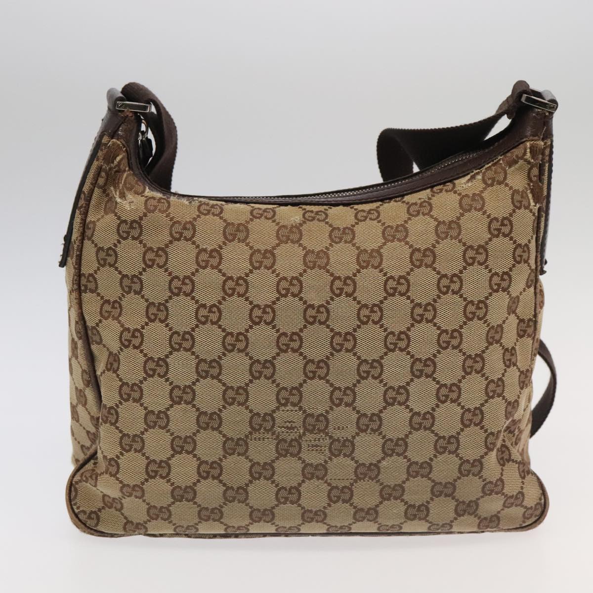 GUCCI GG Canvas Shoulder Bag 2Set Black Beige Auth bs18954