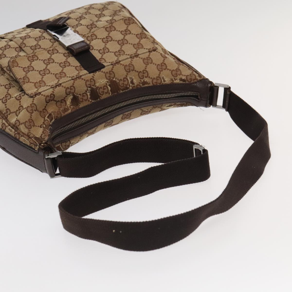 GUCCI GG Canvas Shoulder Bag 2Set Black Beige Auth bs18954