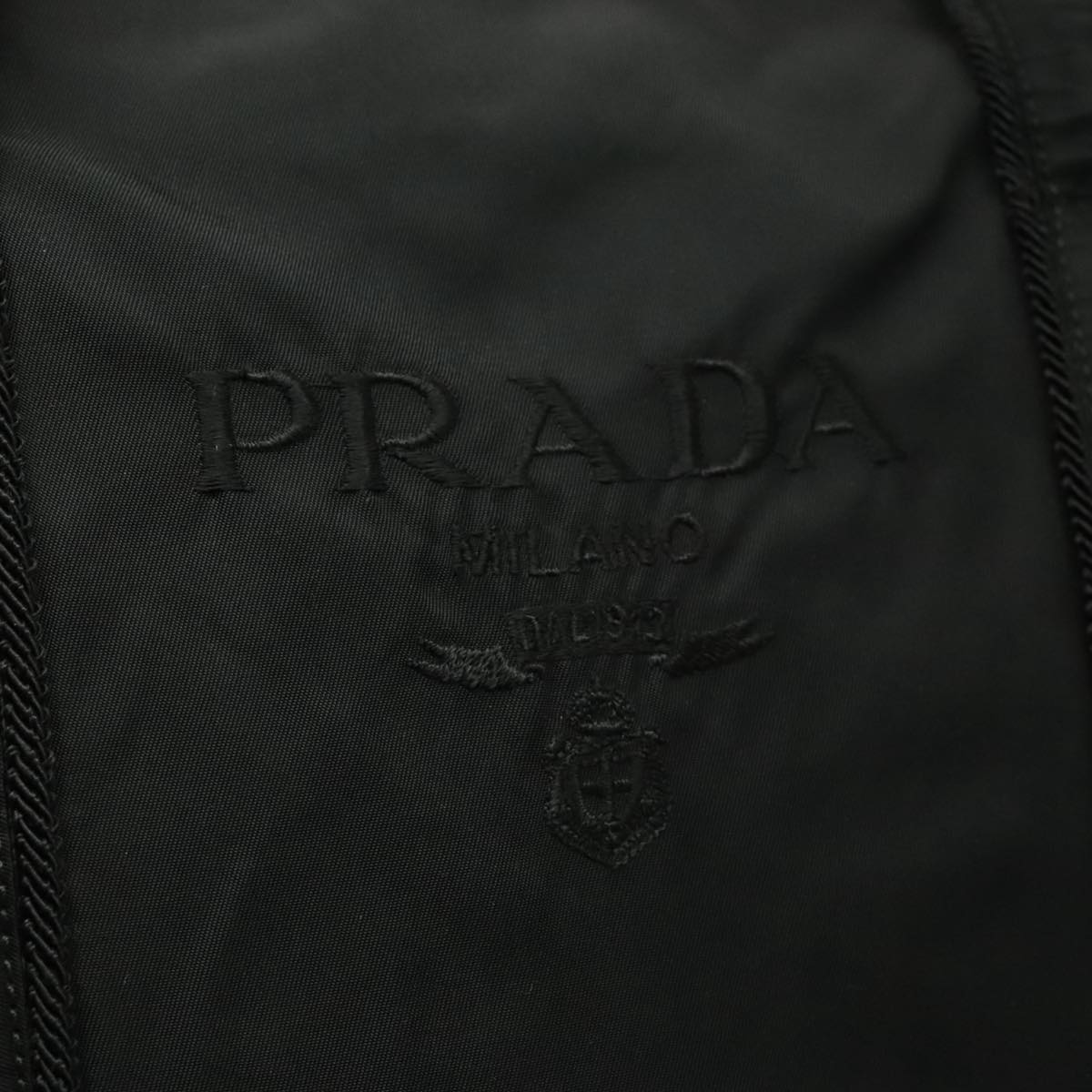 PRADA Tote Bag Nylon Black Auth bs18966