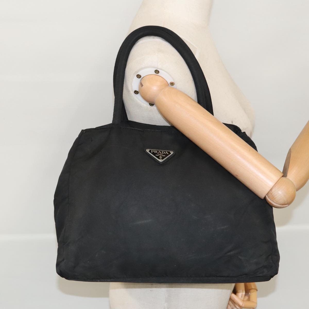 PRADA Hand Bag Nylon Black Auth bs18967