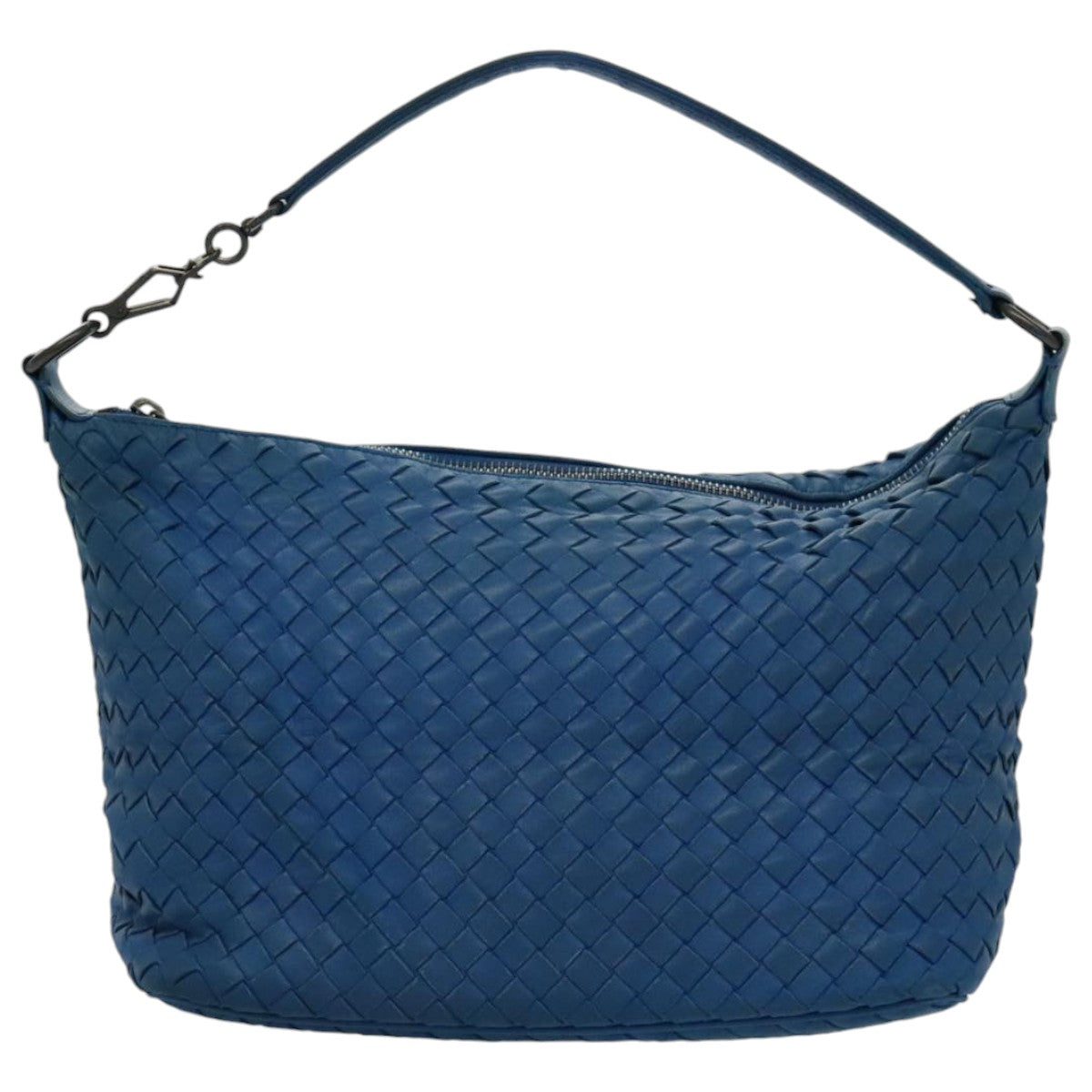 BOTTEGA VENETA INTRECCIATO Shoulder Bag Leather Blue Auth bs18968