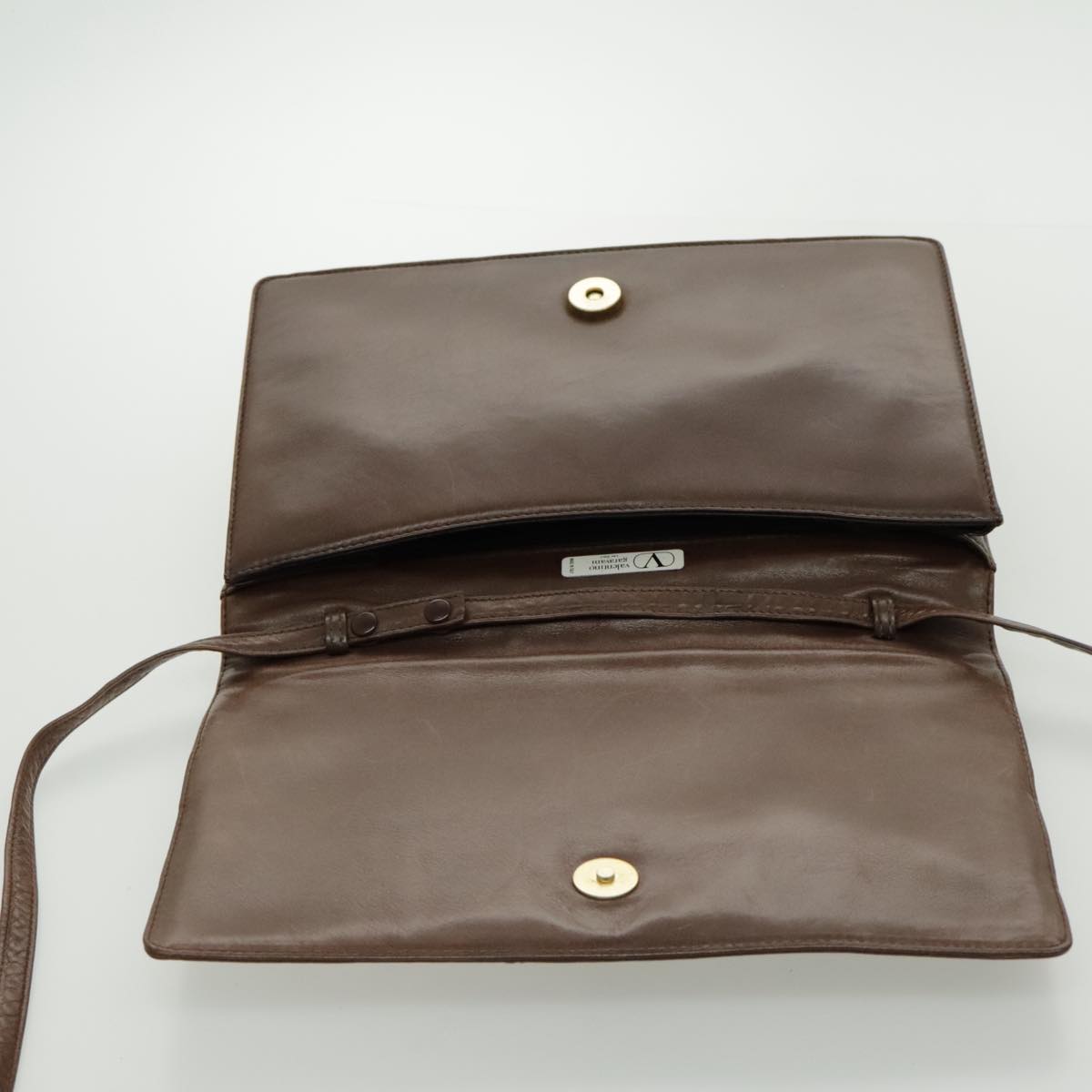 VALENTINO Shoulder Bag Leather Brown Auth bs18971