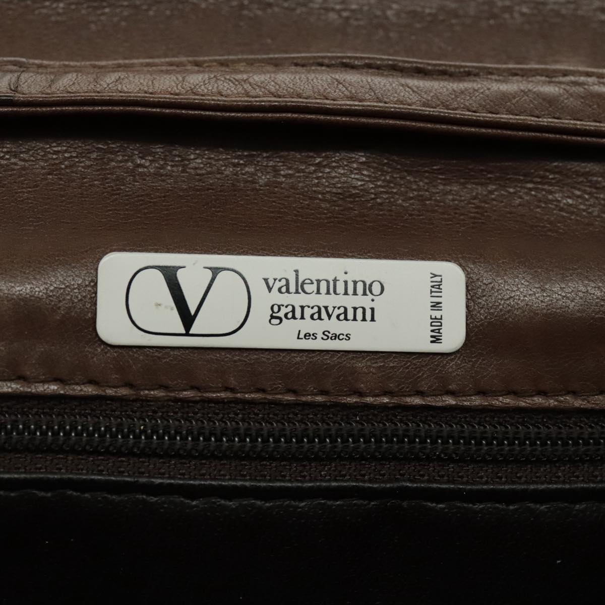 VALENTINO Shoulder Bag Leather Brown Auth bs18971