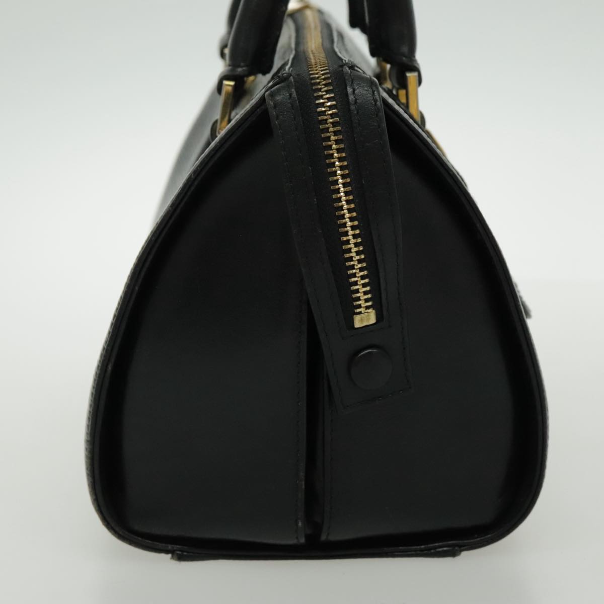 VALENTINO Hand Bag Leather Black Gold Auth bs18972