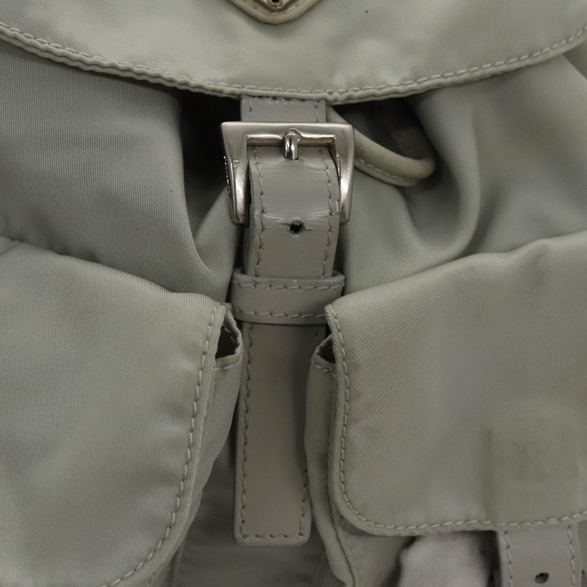 PRADA Backpack Nylon Gray Silver Auth bs18981